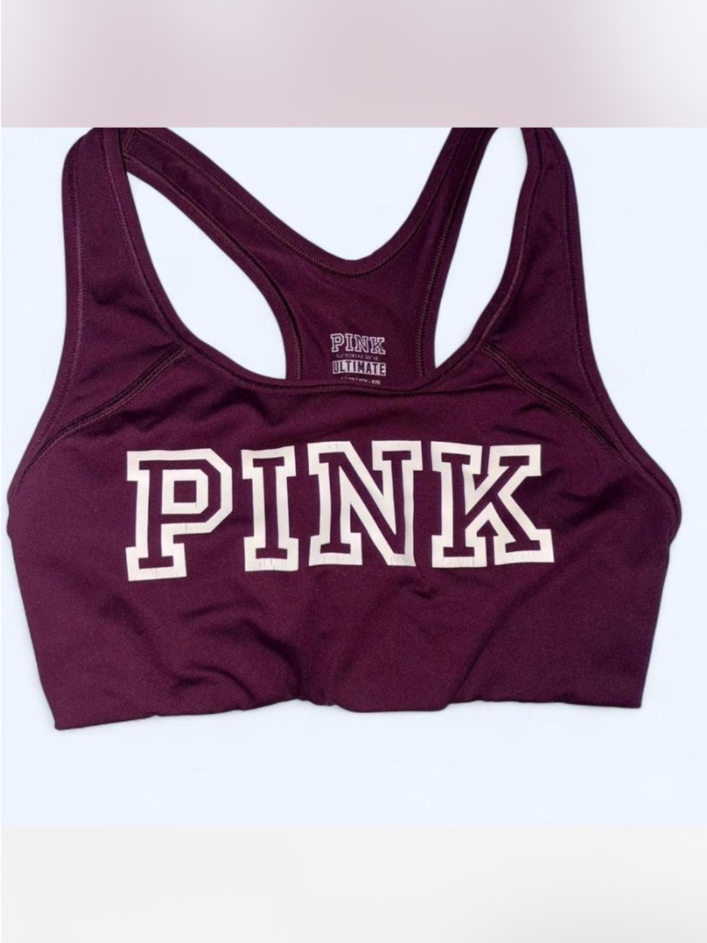 PINK Victoria's Secret Maroon Racerback Sports Bra and Leggings